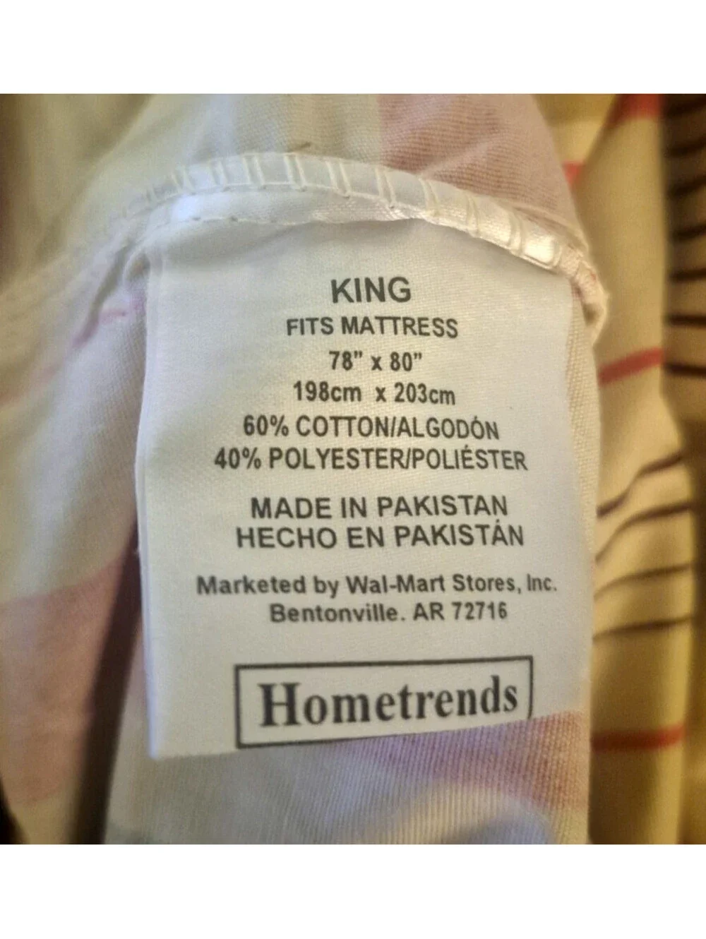 New! Vintage Home Trends King Sheet Set ~ Pink & Cream Stripes ~ cotton / poly